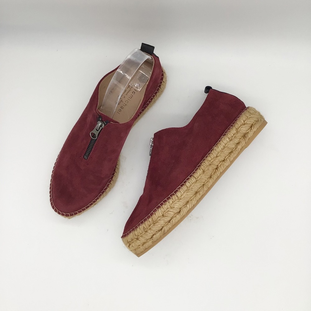 Eric Michael burgundy espadrille platform shoes 41